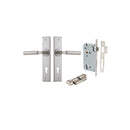 Iver Berlin Door Lever Handle On Chamfered Rectangular Backplate - primehardware