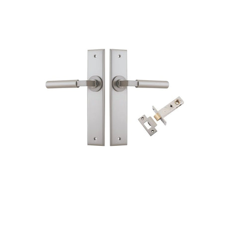Iver Berlin Door Lever Handle On Chamfered Rectangular Backplate - primehardware