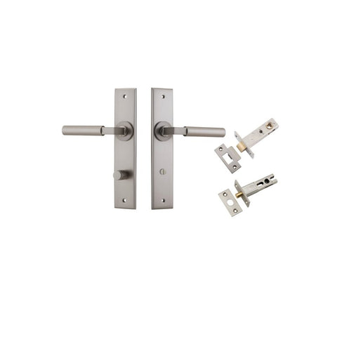 Iver Berlin Door Lever Handle On Chamfered Rectangular Backplate - primehardware