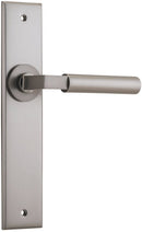 Iver Berlin Door Lever Handle On Chamfered Rectangular Backplate - primehardware