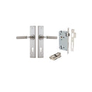 IVER Brunswick Door Lever Handle On Chamfered Backplate | Entrance Kit (Key/Key) | 6 Finishes - Satin Nickel