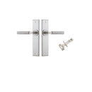 IVER Brunswick Door Lever Handle On Chamfered Backplate | Passage Kit | 6 Finishes - Satin Nickel