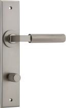 IVER Brunswick Door Lever Handle On Chamfered Backplate | Privacy Lever Set Only | 6 Finishes - Satin Nickel