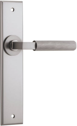 IVER Brunswick Door Lever Handle On Chamfered Backplate | Passage Lever Set Only | 6 Finishes - Satin Nickel