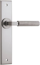 IVER Brunswick Door Lever Handle On Chamfered Backplate | Passage Lever Set Only | 6 Finishes - Satin Nickel