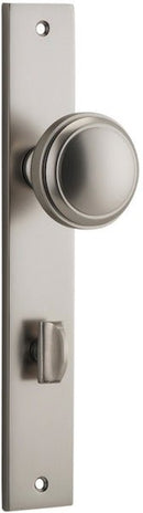 IVER Paddington Door Knob On Rectangular Backplate | Privacy Lever Set Only | 9 Finishes - Satin Nickel