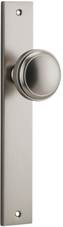 IVER Paddington Door Knob On Rectangular Backplate | Passage Lever Set Only | 9 Finishes - Satin Nickel