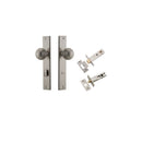IVER Guildford Door Knob On Rectangular Backplate | Separate Privacy Kit | 9 Finishes - Satin Nickel