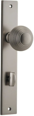 IVER Guildford Door Knob On Rectangular Backplate | Privacy Lever Set Only | 9 Finishes - Satin Nickel