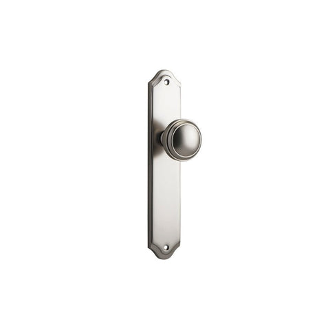 IVER Paddington Door Knob On Shouldered Backplate | Passage Lever Set Only | 9 Finishes - Satin Nickel