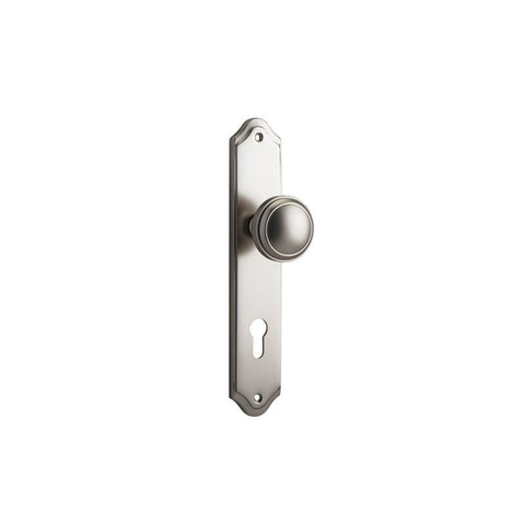 IVER Paddington Door Knob On Shouldered Backplate | Entrance Lever Set Only | 9 Finishes - Satin Nickel