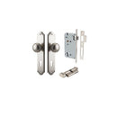 IVER Paddington Door Knob On Shouldered Backplate | Entrance Kit (Key/Thumb) | 9 Finishes - Satin Nickel