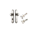 IVER Paddington Door Knob On Shouldered Backplate | Separate Privacy Kit | 9 Finishes - Satin Nickel