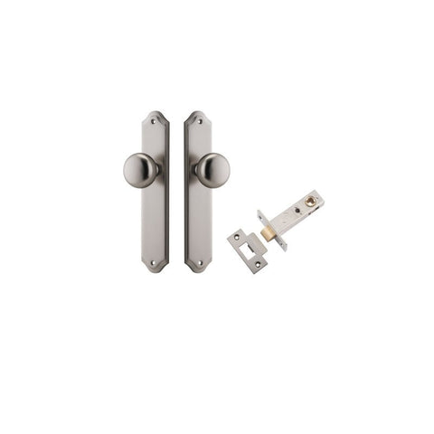 IVER Cambridge Door Knob On Shouldered Backplate | Passage Kit | 9 Finishes - Satin Nickel