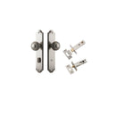IVER Guildford Door Knob On Shouldered Backplate | Separate Privacy Kit | 8 Finishes - Satin Nickel