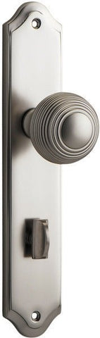 IVER Guildford Door Knob On Shouldered Backplate | Privacy Lever Set Only | 9 Finishes - Satin Nickel