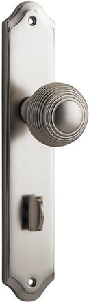 IVER Guildford Door Knob On Shouldered Backplate | Privacy Lever Set Only | 9 Finishes - Satin Nickel