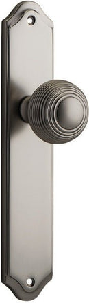 IVER Guildford Door Knob On Shouldered Backplate | Passage Lever Set Only | 9 Finishes - Satin Nickel