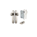 IVER Paddington Door Knob On Oval Backplate | Entrance Kit (Key/Key) | 9 Finishes - Satin Nickel