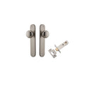 IVER Cambridge Door Knob On Oval Backplate | Passage Kit | 9 Finishes - Satin Nickel