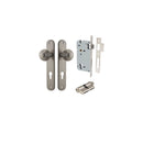 IVER Guildford Door Knob On Oval Backplate | Entrance Kit (Key/Key) | 9 Finishes - Satin Nickel
