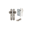 IVER Guildford Door Knob On Oval Backplate | Entrance Kit (Key/Thumb) | 9 Finishes - Satin Nickel