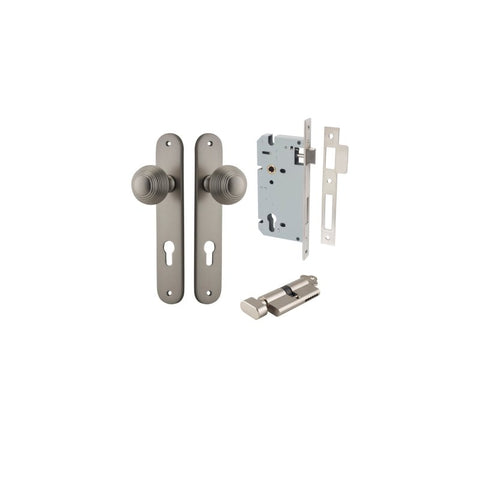 Iver Guildford Door Knob On Oval Backplate - primehardware