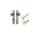 IVER Guildford Door Knob On Oval Backplate | Separate Privacy Kit | 9 Finishes - Satin Nickel