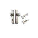IVER Paddington Door Knob On Stepped Backplate | Separate Privacy Kit | 9 Finishes - Satin Nickel