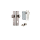 IVER Cambridge Door Knob On Stepped Backplate | Entrance Kit (Key/Key) | 9 Finishes - Satin Nickel