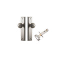 IVER Guildford Door Knob On Stepped Backplate | Passage Kit | 9 Finishes - Satin Nickel