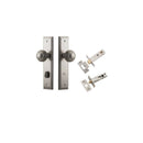 IVER Guildford Door Knob On Stepped Backplate | Separate Privacy Kit | 9 Finishes - Satin Nickel