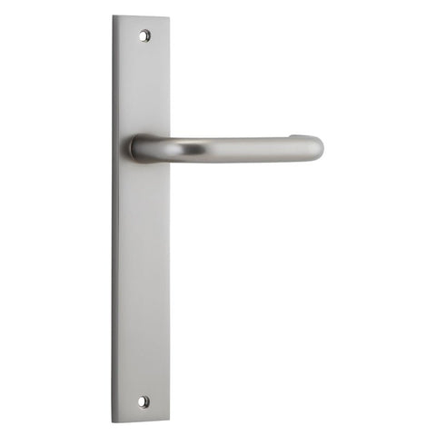 IVER Oslo Lever Door Handle On Rectangular Backplate | Passage Lever Set Only | 9 Finishes - Satin Nickel