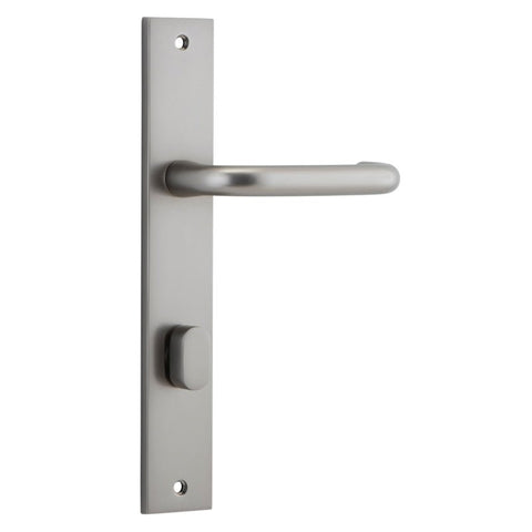 IVER Oslo Lever Door Handle On Rectangular Backplate | Privacy Lever Set Only | 9 Finishes - Satin Nickel