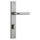 IVER Oslo Lever Door Handle On Rectangular Backplate | Privacy Lever Set Only | 9 Finishes - Satin Nickel