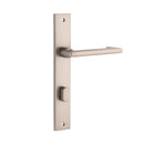 Iver Baltimore Return Door Lever on Rectangular Backplate | Privacy Lever Set Only | 7 Finishes - Satin Nickel