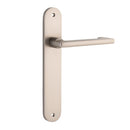 Iver Baltimore Return Solid Brass Door Lever on Oval Backplate | Passage Lever Set Only | 7 Finishes - Satin Nickel