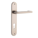 Iver Baltimore Return Solid Brass Door Lever on Oval Backplate | Entrance Lever Set Only | 7 Finishes - Satin Nickel