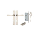 Iver Osaka Door Lever on Rectangular Backplate — Entrance Set (Key/Key) | Entrance Kit (Key/Key) | 6 Finishes - Satin Nickel