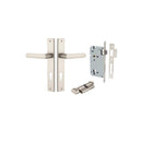 Iver Osaka Door Lever on Rectangular Backplate — Entrance Set (Key/Thumb) | Entrance Kit (Key/Thumb) | 6 Finishes - Satin Nickel