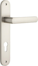 IVER Osaka Door Lever Handle On Oval Backplate | Entrance Lever Set Only | 6 Finishes - Satin Nickel