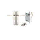 IVER Osaka Door Lever Handle On Oval Backplate | Entrance Kit (Key/Key) | 6 Finishes - Satin Nickel