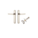 IVER Osaka Door Lever Handle On Oval Backplate | Passage Kit | 6 Finishes - Satin Nickel