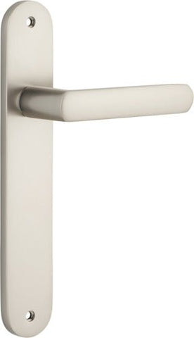 IVER Osaka Door Lever Handle On Oval Backplate | Passage Lever Set Only | 6 Finishes - Satin Nickel