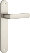 IVER Osaka Door Lever Handle On Oval Backplate | Passage Lever Set Only | 6 Finishes - Satin Nickel