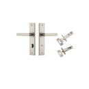 Iver Osaka Door Lever on Rectangular Backplate — Privacy Set (Separate) | Separate Privacy Kit | 6 Finishes - Satin Nickel