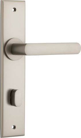 Iver Osaka Door Lever on Rectangular Backplate | Privacy Lever Set Only | 6 Finishes - Satin Nickel