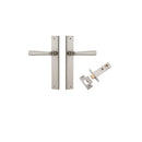 IVER Copenhagen Door Lever Handle On Rectangular Backplate | Passage Kit | 7 Finishes - Satin Nickel