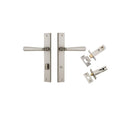 IVER Copenhagen Door Lever Handle On Rectangular Backplate | Separate Privacy Kit | 7 Finishes - Satin Nickel