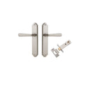 Iver Copenhagen Door Lever Handle on Shouldered Backplate | Passage Kit | 7 Finishes - Satin Nickel